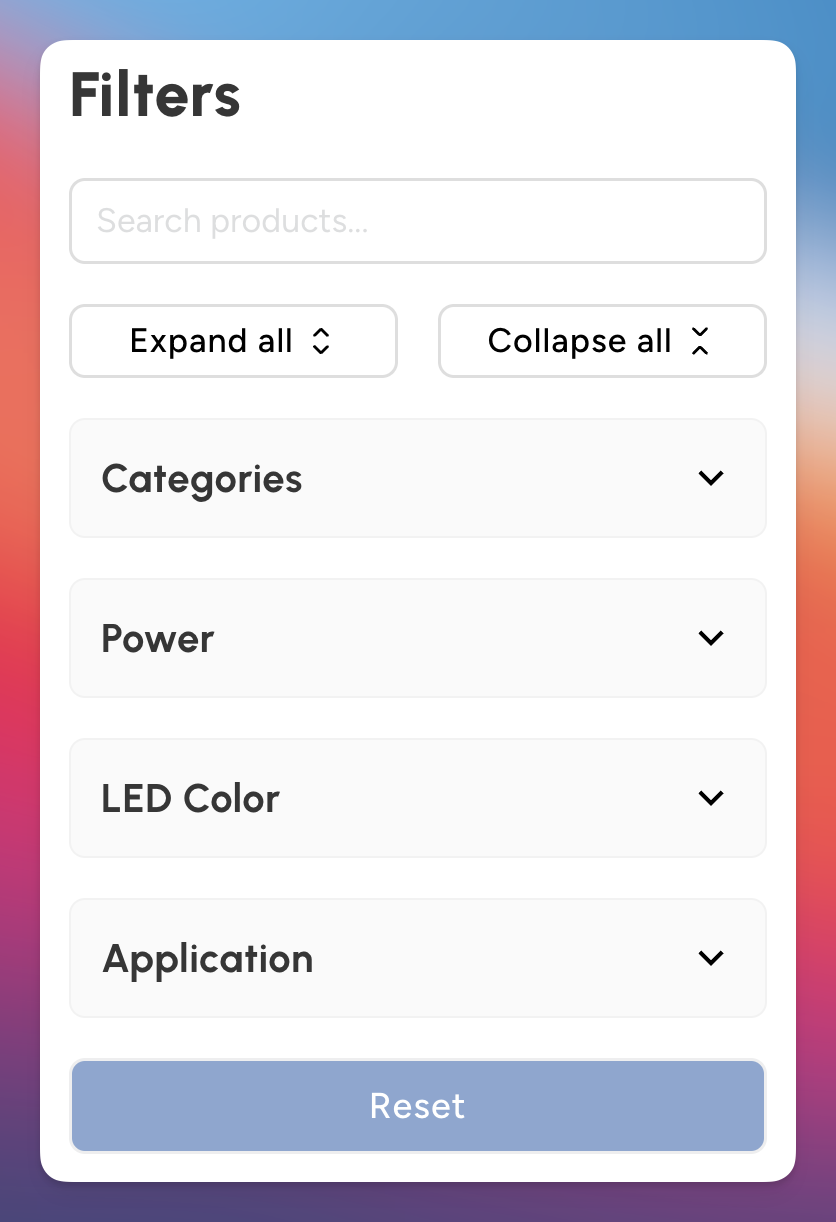 Bricks filter submit reset effect