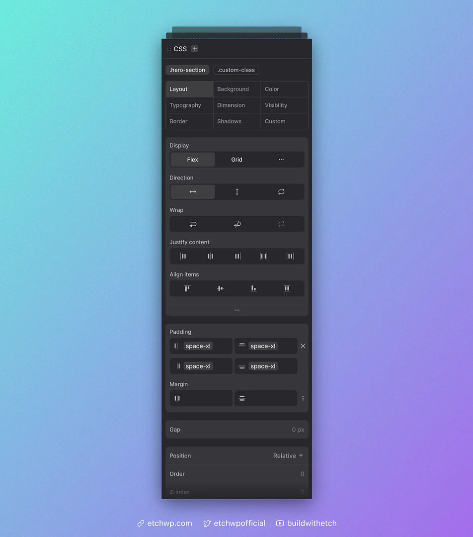 Etchwp css 界面