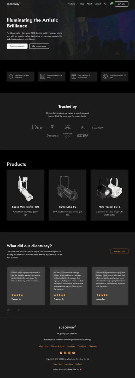 Spaceway Gallery Light Homepage