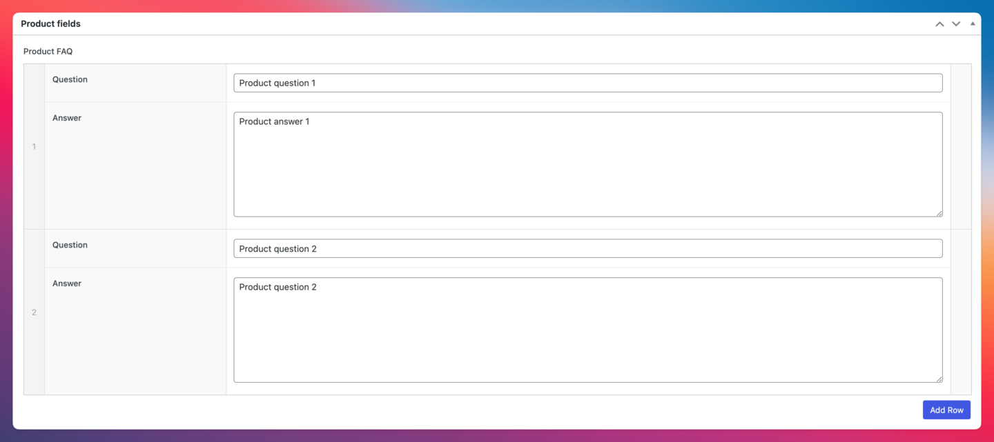 Product faq acf setting 03